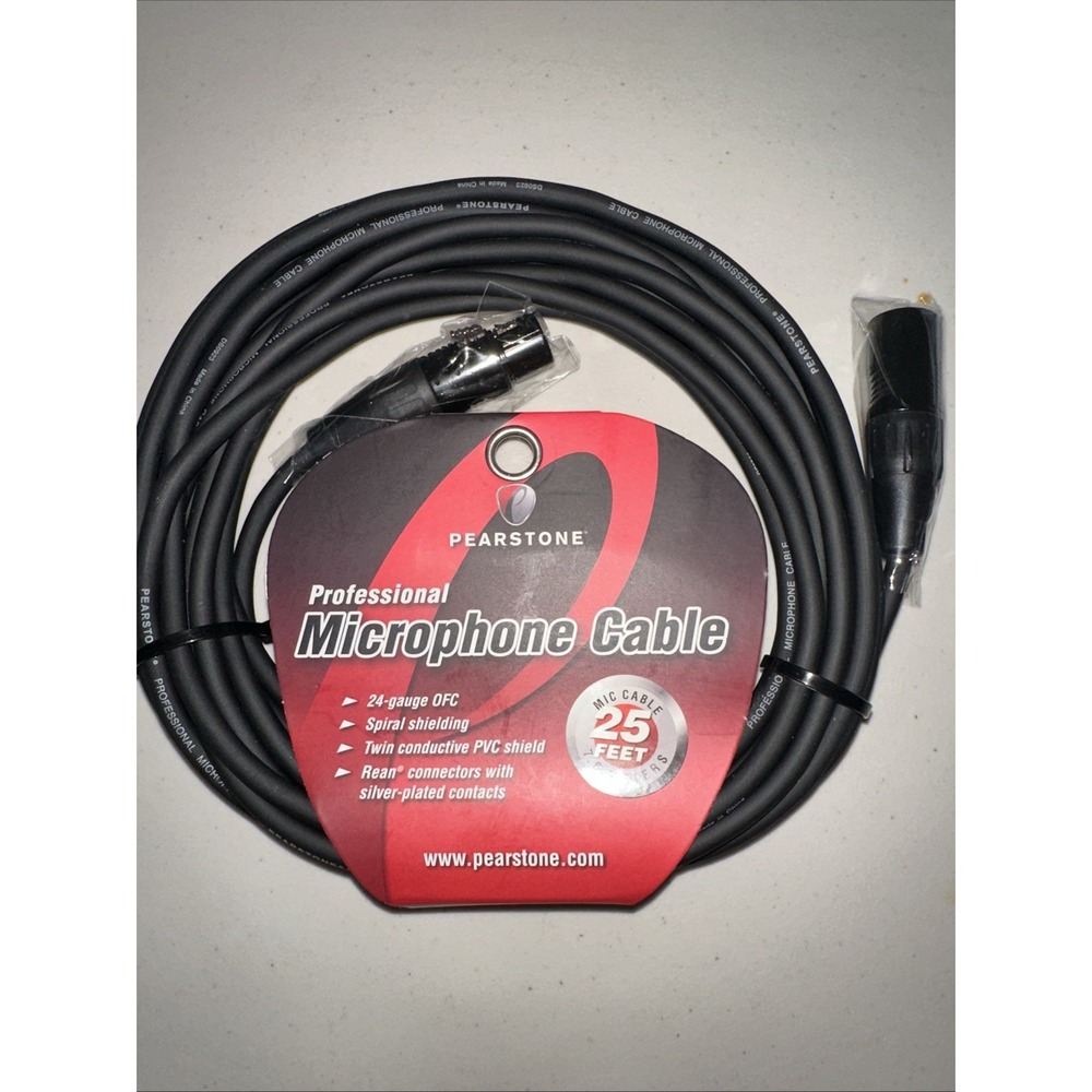 Pearstone PM Series XLR M to XLR F Professional Microphone Cable - 25Ft 7.6 Mete